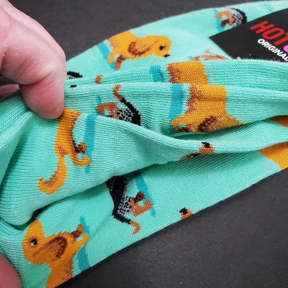 🧦3/$25 HotSox light green dachshund socks - Picture 3 of 4